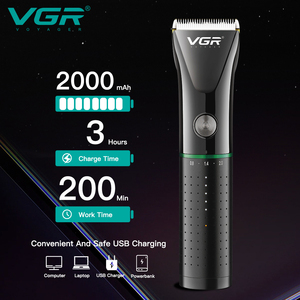 VGR-<span class=keywords><strong>V</strong></span>-661 de Metal ajustable para hombre, recortador de barba profesional recargable, eléctrico, inalámbrico, para peluquero - Product Image 3
