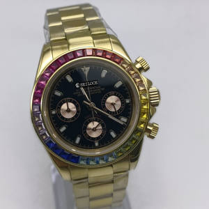 Montre-bracelet à quartz lumineuse étanche de luxe SEILOCE, mouvement VK63, chronographe à quartz en acier inoxydable pour homme - Product Image 6