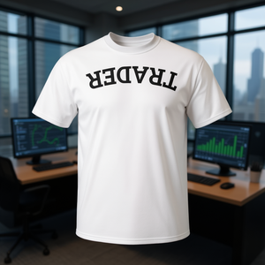 Trader Upside Down Trending Day Traders T-Shirt Blanc Moyen - Product Image 3