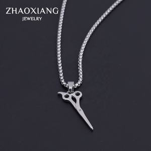 Collar con Colgante de Tijeras de Acero Inoxidable Estilo Barbero Vintage para Hombre, Amuletos Baratos al por Mayor - Product Image 6