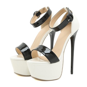 Sandales Femme Designer Sandals for Women Platform <b>Shoes</b> Peep Toe Ladies 16cm Ankle Stiletto High Heels - Product Image 1