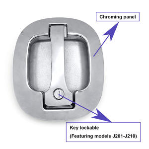 锌合金镀铬耐用钥匙操作两点拉手柄锁工程车工字型手柄闩锁 - Product Image 2