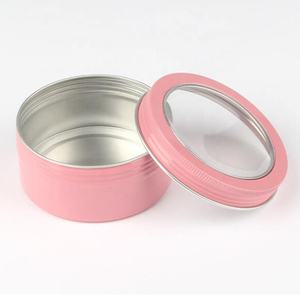 Мини-розовая металлическая алюминиевая банка жестяная коробка с прозрачным окном для перламутровых ногтей мощный блеск - Product Image 6