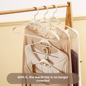 Cintres empilables en plastique antidérapants, sans couture, anti-épaules, style minimaliste moderne, lot de 5 pour armoire - Product Image 6