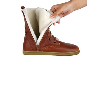 <span class=keywords><strong>Botas</strong></span> de nieve de tobillo alto con cremallera interior de piel personalizada OEM de fábrica <span class=keywords><strong>botas</strong></span> de invierno minimalistas para caminar descalzos con punta ancha - Product Image 6