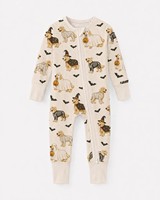 Pyjama convertible à fermeture éclair en fibre de bambou doré pour Halloween, pyjama bébé Golden Retriever, pyjama à fermeture éclair pour chiot effrayant pour tout-petit