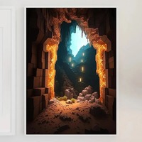 M-Minecraft Poster Mine Game Pixel Craft Paysage Art Toile Peinture Impression Salon Salle de Jeu Moderne Mur Art Home Decor