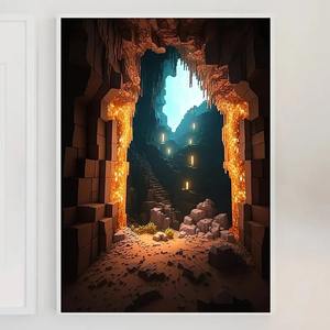 M-Minecraft Poster Mine Game <span class=keywords><strong>Pixel</strong></span> Craft paisaje arte lienzo pintura impresión sala <span class=keywords><strong>de</strong></span> <span class=keywords><strong>juegos</strong></span> arte <span class=keywords><strong>de</strong></span> pared moderno decoración del hogar - Product Image 3