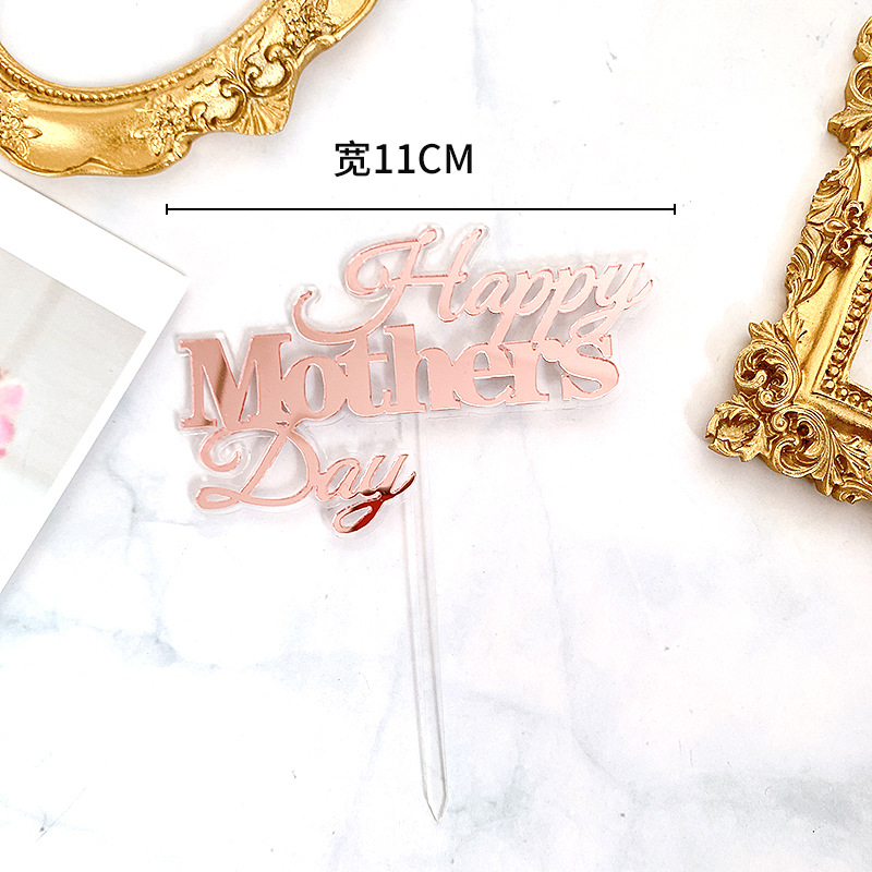 Día DE LA Madre-Oro Rosa + Base Transparente