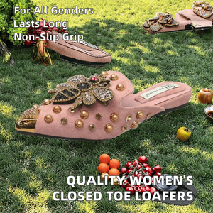 Zapatos Planos Tipo Mocasín de Alta Calidad para Mujer, Sandalias Casuales de Punta Cerrada para Exteriores con Función Antideslizante para Verano y Otoño - Product Image 2