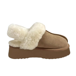 Bottes d'hiver pour femmes en <span class=keywords><strong>daim</strong></span> <span class=keywords><strong>beige</strong></span> doublées de polaire, garniture en peluche, imperméables, semelle épaisse, chaussures chaudes, fonction d'augmentation de la taille, taille S - Product Image 4