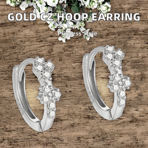 NUEVOS Pendientes de Aro de Plata de Ley 925 con Circonitas y Baño de Rodio, Joyería de Moda al por Mayor, Regalo de Boda - Product Image 2