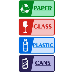 Etiquetas para contenedores de reciclaje, vinilo autoadhesivo, impermeable, rectangular, para uso doméstico - Product Image 3