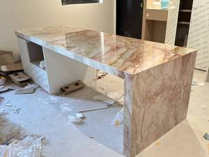 Isla de cocina de cuarcita Rosa moderna, 2800x1200mm, 30mm de espesor, resistente al calor, no poroso, pulido, resistente al agua, serie Four Seasons - Product Image 5