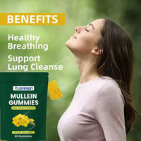 Compléments alimentaires à base de plantes en gommes à l'extrait de feuilles de molène séchées SPL OEM, soutien détoxifiant pour la santé des poumons, des voies respiratoires et du foie, gommes à la molène