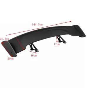 Alerón Trasero Universal de 57 Pulgadas (145 cm) para Autos Deportivos de Carreras, Alerón de Aluminio Negro GT de Doble Fila para VW y BMW - Product Image 2