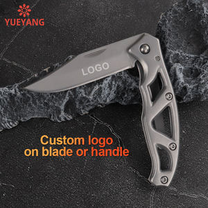 سكين قابل للطي من الفولاذ المقاوم للصدأ من YUEYANG CNC بمقبض مجوف وطلاء تيتانيوم رمادي خفيف الوزن للاستخدام اليومي والصيد والتكتيكي وتصنيع المعدات الأصلية - Product Image 2