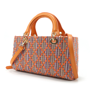 Bolso de Mano de Tweed Vintage de Diseño de Alta Calidad con Asa Superior, Detalles de PU de Lujo y Herrajes Metálicos - Product Image 3
