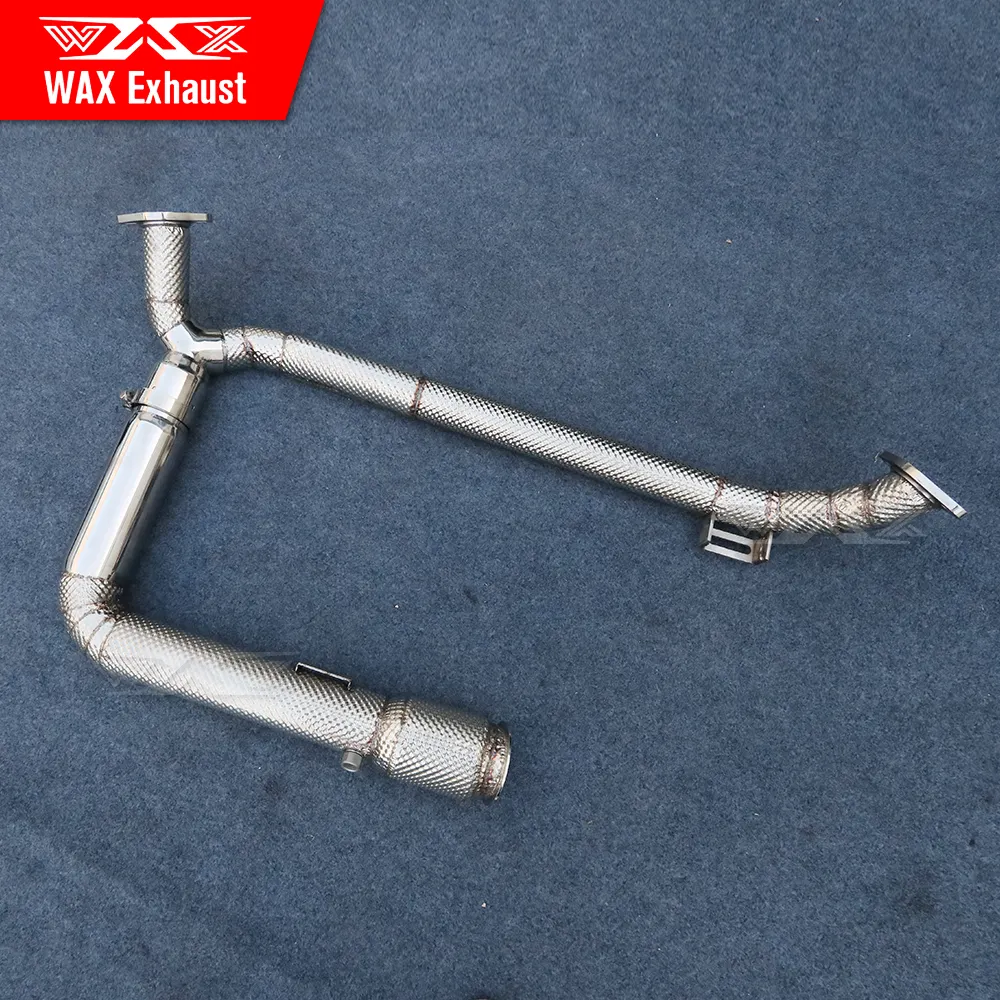 Stainless steel high flow catted downpipe for 718 2016-2019 car accessories exhaust modified for cayman boxster 2016-2019