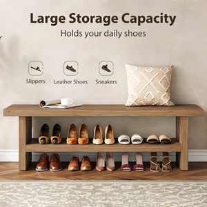 SENYU Wood <b>Shoe</b> <b>Rack</b> <b>Bench</b> With Storage Shelf Modern Scandinavian Design Home Furniture For Entryway Or Bedroom Use - Product Image 5