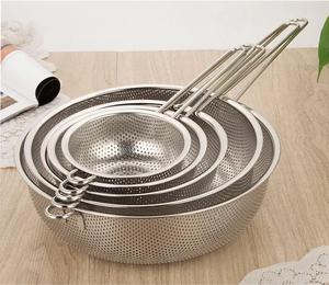 Thickened स्टेनलेस स्टील घने छेद द्विकर्ण बहुउद्देश्यीय टोकरी फल draining तेल draining टोकरी - Product Image 4