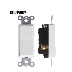 Interrupteur mural à bascule unipolaire Barep 15A 120V US avec <span class=keywords><strong>plaque</strong></span> de couverture pour éclairage électrique - Product Image 3