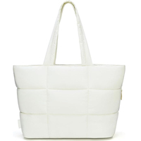 Vente en gros de sac fourre-tout léger en polyester pour femmes design gonflé pour voyage travail plage gym ou shopping avec motif de lettres