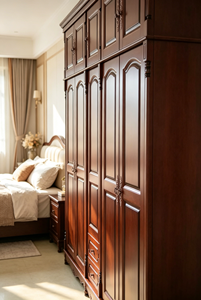 Armario Tradicional de Madera Maciza con Puertas de Panel Elevado y Diseño con Bisagras, Gran Capacidad, Estilo Antiguo - Product Image 2