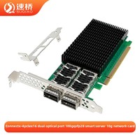 Adaptador de Red Inteligente MELLANOX X-4 PCIe X16 con Doble Puerto Óptico de 100G y 10Gbps para Servidor, PC, Mini Ordenador, Ethernet/WiFi Inalámbrico