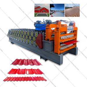 지붕 사용 3 층 IBR 유약 프로필 강철 루핑 시트 롤 성형 기계 지붕 타일 만들기 기계 가격 - Product Image 2