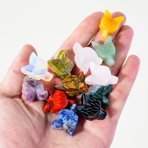 Testa di <span class=keywords><strong>Lupo</strong></span> in Cristallo Naturale Intagliata a Mano, Artigianato in Cristallo Lucidato, Decorazione per la Casa e Regalo - Product Image 4