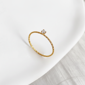 18K oro Mini diamante anello di lusso di nicchia di lusso luce con il lusso luccicante cubico senso Fine anello di lusso - Product Image 1