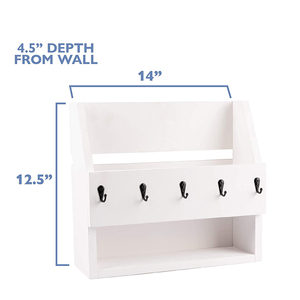 Organizzatore di Chiavi <span class=keywords><strong>in</strong></span> <span class=keywords><strong>Legno</strong></span> <span class=keywords><strong>da</strong></span> <span class=keywords><strong>Parete</strong></span> con Portaoggetti Multifunzione per Armadio, Bagno e Attrezzi - Product Image 3