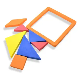 Bọt câu đố màu sắc Đồ chơi Logo unisex ghép hình câu đố đồ chơi Tangram phổ biến nhà máy EVA cho trẻ em tùy chỉnh trẻ em Đồ chơi 2 lứa tuổi + <50