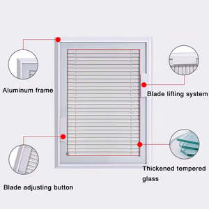 Combinación de ventana 2 en I Persianas integrales inteligentes de aluminio Persianas opacas Persianas de integración de ventana abatible Persianas de deslizamiento rápido - Product Image 4