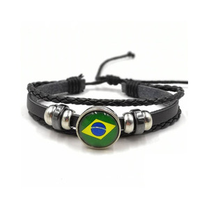 2026 Football World USA <strong>Canada</strong> Mexico Flag Pattern Leather Bracelet Fashion Support National Team Bracelet - Product Image 5