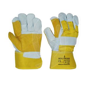 Profil a sınıfı bölünmüş deri çift avuç içi eldivenler Anti-Cut fonksiyonu inşaat üretimi için gelişmiş güvenlik dayanıklılık - Product Image 1