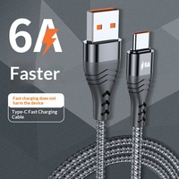 Kabel Data Pengisian Cepat Tipe-C 6A untuk / Android 100W Nylon Braided Aluminium Alloy PD100W 5A Kabel Data Pengisian Cepat Tipe-C
