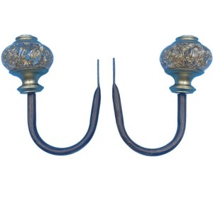 U Shape Resin <b>Curtain</b> Hooks 58 Inch Traditional Design Durable Wall Mounted Brown Color All <b>Curtain</b> Types - Product Image 5