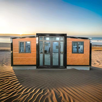 Casa Contenedor Plegable Cuadrada Moderna y Transpirable, Dormitorio Portátil Prefabricado, Vivienda Expandible, Tamaños de 20FT/40FT, 1 Año de Garantía