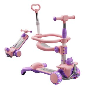 สกู๊ตเตอร์เด็กเลื่อนได้อย่างราบรื่นบนพื้นผิวเรียบ มี<span class=keywords><strong>สาม</strong></span>โหมดอเนกประสงค์ ได้แก่ นั่งเลื่อน ผลัก และเป็นของเล่นที่เหมาะสำหรับเด็ก - Product Image 1