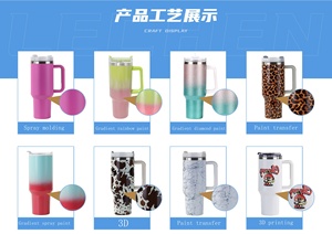 Taza de café aislada al vacío Luxluxury personalizada con diamantes de imitación brillantes, <span class=keywords><strong>tazas</strong></span> de acero inoxidable, vaso de 40oz con asa - Product Image 6
