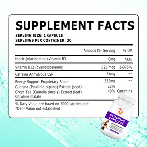 Private Label Natural Supplements Slimming Capsules with Energy Support Proprietary <b>Blend</b> Guarana Extract Supports Energy Levels - Product Image 5