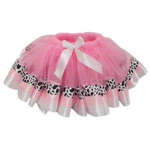 Wholesale Girl Fluffy Ballet Dress Children Princess Dress Kids Tutu Skirts Cow printed baby girls gauze skirt