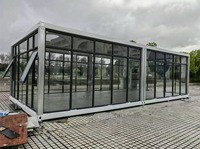 Maison conteneur 20 pieds en verre STC Factory Mur rideau Maisons préfabriquées de luxe pour Cafés, Pubs, Bars, Bureaux Haute Qualité