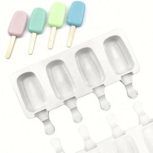 Moule à gâteau crème écologique en silicone, 4 cavités, petit format, forme ellipse, plateau à glaçons, sans BPA, OEM/ODM - Product Image 1