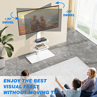 حامل تلفزيون أرضي من الفولاذ مع عجلات يناسب شاشات 32-70 بوصة، متوافق مع VESA 400x400، يتحمل 50 كجم، ارتفاع قابل للتعديل، قفل أمان، رفوف مزدوجة، نظام إدارة الكابلات