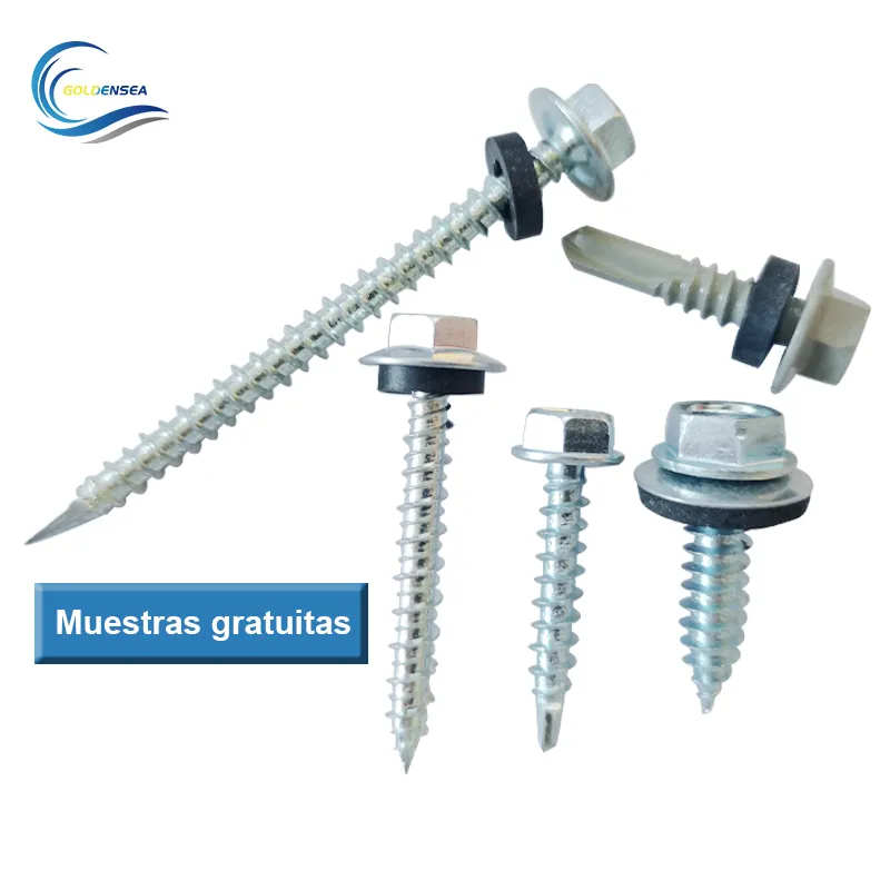 Galvanised Metal Hexagon Head Tek Wood Stainless Steel Hex Self Drilling tapping Screw With epdm Washers Roofing Screw