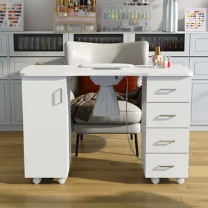 Table de manucure moderne avec collecteur de poussière et repose-poignet. Table de manucure professionnelle dans un salon de beauté. Mobilier de salon de beauté - Product Image 1