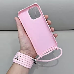 Lanière de téléphone de luxe lanière de cou en silicone souple Tpu étui de téléphone antichoc pour <span class=keywords><strong>Iphone</strong></span> 16 <span class=keywords><strong>Pro</strong></span> <span class=keywords><strong>Max</strong></span> 15 Plus 14 <span class=keywords><strong>13</strong></span> couverture classique - Product Image 2